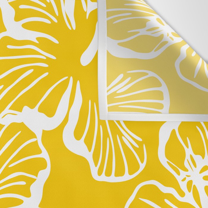 Yellow tropical hibiscus flower art pattern Wall Tapestry Gallery Image 3