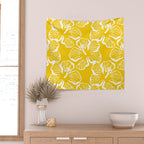 Yellow tropical hibiscus flower art pattern Wall Tapestry Gallery Image 2