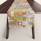 vintage gingerbread town Table Runner Gallery Image 1
