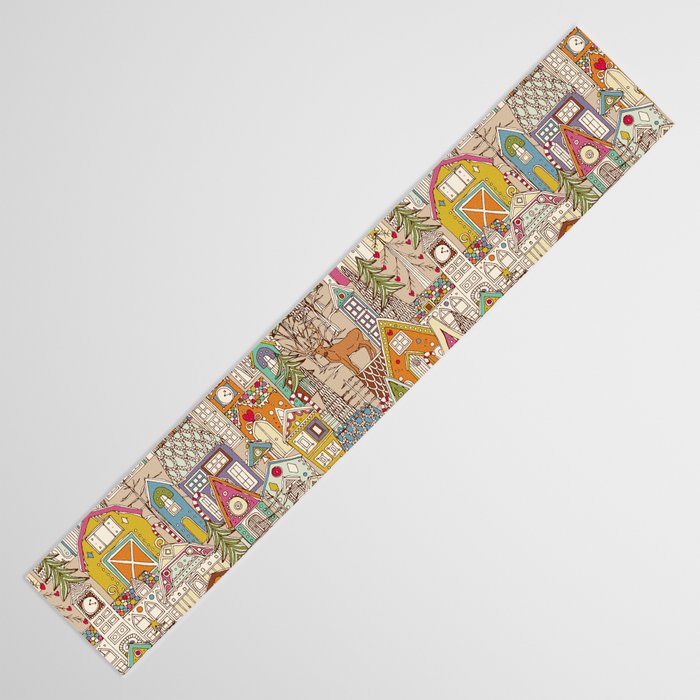 vintage gingerbread town Table Runner Gallery Image 3