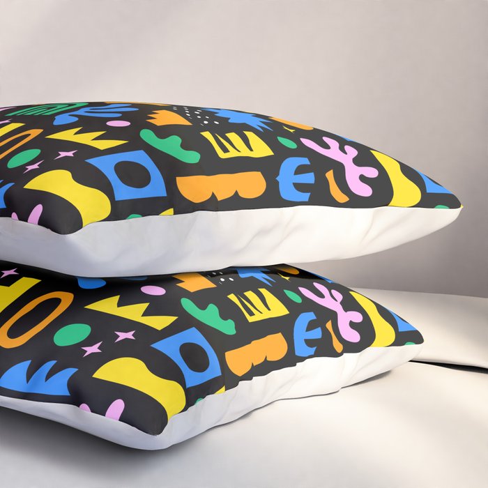 Fun colorful abstract summer shape pattern Pillow Sham Gallery Image 3