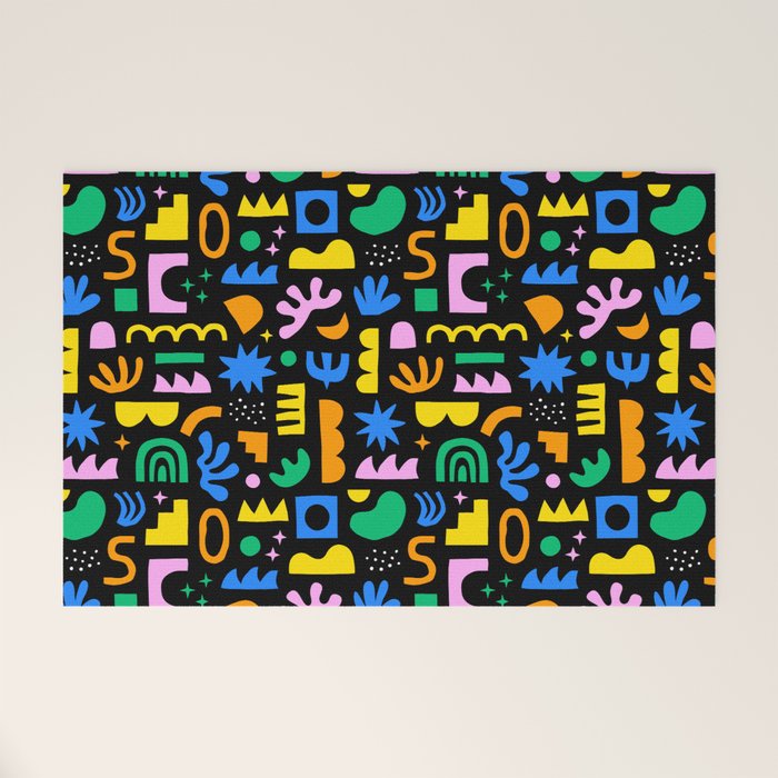 Fun colorful abstract summer shape pattern Welcome Mat Gallery Image 1