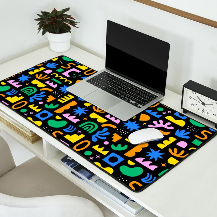 Fun colorful abstract summer shape pattern Desk Mat Gallery Image 2