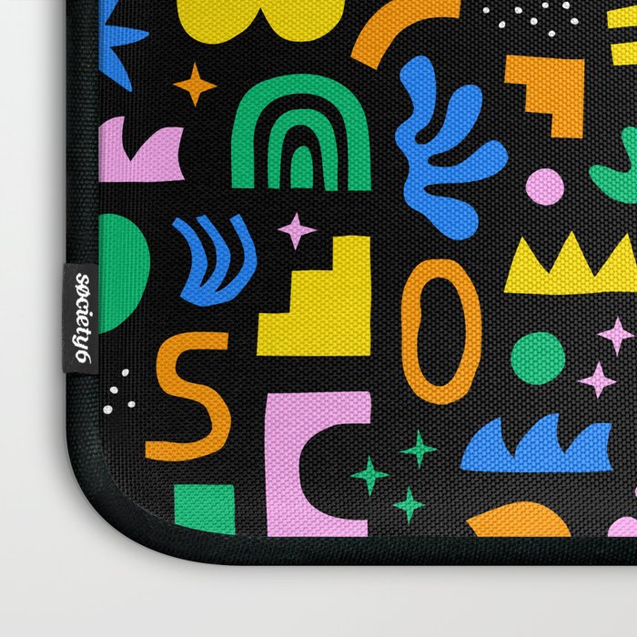 Fun colorful abstract summer shape pattern Laptop Sleeve Gallery Image 3