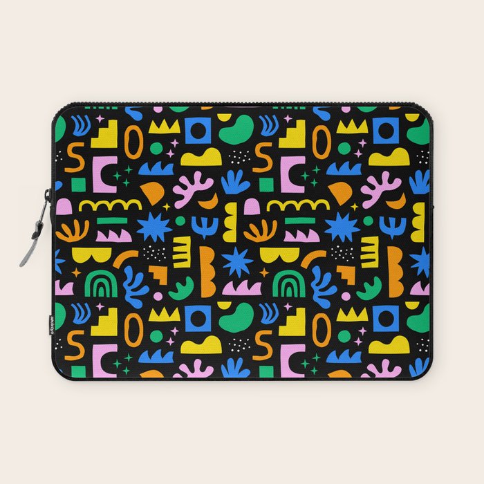 Fun colorful abstract summer shape pattern Laptop Sleeve Gallery Image 1