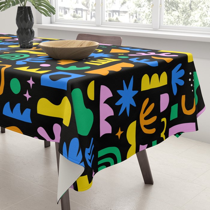 Fun colorful abstract summer shape pattern Tablecloth Gallery Image 3