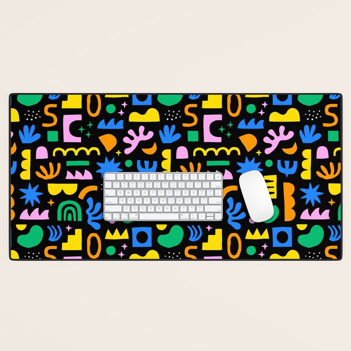 Fun colorful abstract summer shape pattern Desk Mat Gallery Image 1