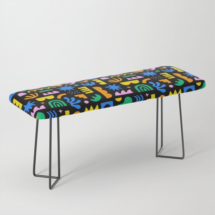 Fun colorful abstract summer shape pattern Bench Gallery Image 1