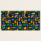 Fun colorful abstract summer shape pattern Desk Mat Gallery Image 3