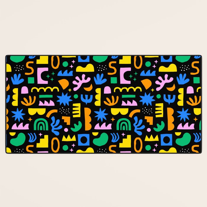 Fun colorful abstract summer shape pattern Desk Mat Gallery Image 3