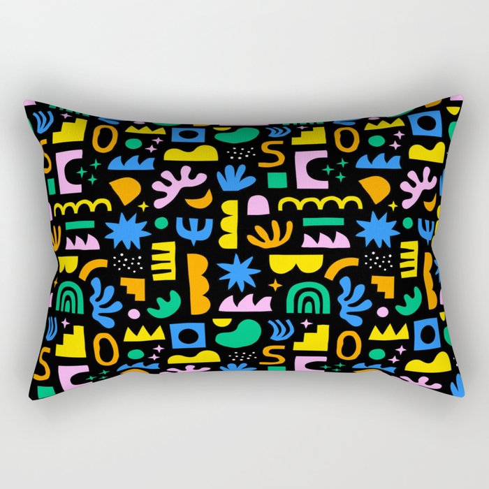 Fun colorful abstract summer shape pattern Rectangular Pillow Gallery Image 2