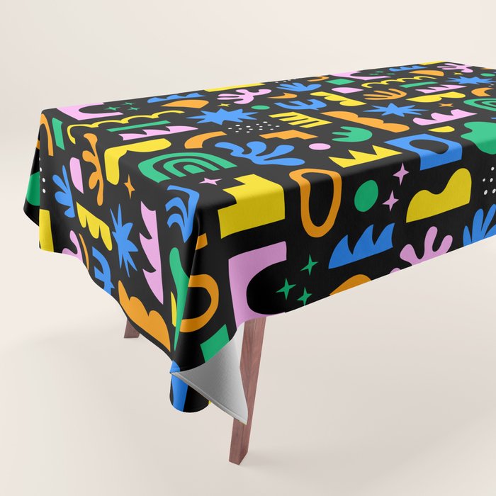 Fun colorful abstract summer shape pattern Tablecloth Gallery Image 1