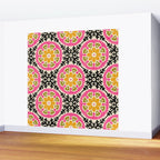Folk Art Mandala - vintage pink, gold, and avocado green Wall Mural Gallery Image 2