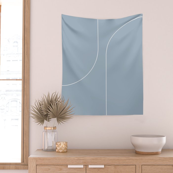 Modern Minimal Line Abstract XIII Wall Tapestry Gallery Image 2
