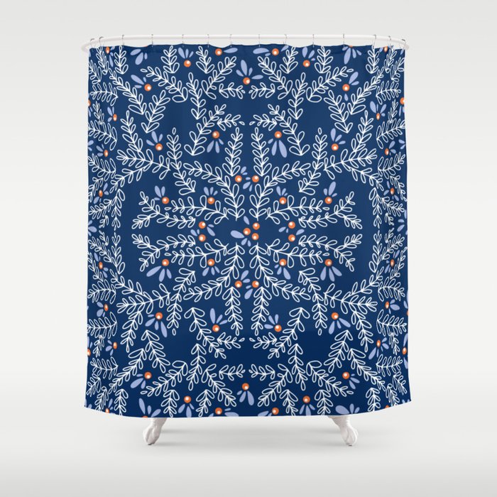 Wonderful twigs blue Shower Curtain Gallery Image 1