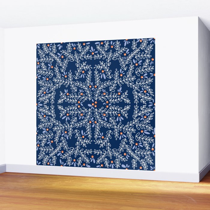 Wonderful twigs blue Wall Mural Gallery Image 2