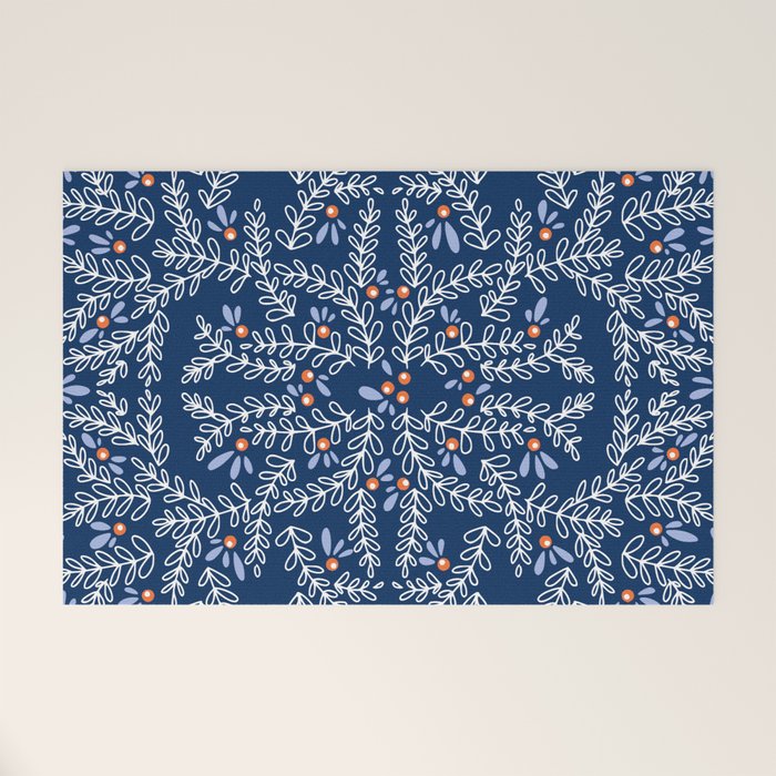 Wonderful twigs blue Welcome Mat Gallery Image 1