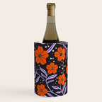 Floral Vine Tangerine Orange, Lavender Purple, Deep Purple, Modern Boho Home Decor Wine Chiller Gallery Image 3