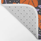 Floral Vine Tangerine Orange, Lavender Purple, Deep Purple, Modern Boho Home Decor Bath Mat Gallery Image 2
