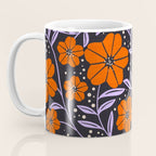 Floral Vine Tangerine Orange, Lavender Purple, Deep Purple, Modern Boho Home Decor Coffee Mug Gallery Image 3