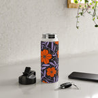 Floral Vine Tangerine Orange, Lavender Purple, Deep Purple, Modern Boho Home Decor Water Bottle Gallery Image 4
