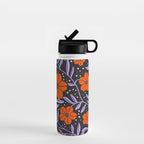 Floral Vine Tangerine Orange, Lavender Purple, Deep Purple, Modern Boho Home Decor Water Bottle Gallery Image 1