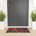 Floral Vine Tangerine Orange, Lavender Purple, Deep Purple, Modern Boho Home Decor Welcome Mat Gallery Image 3