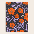 Floral Vine Tangerine Orange, Lavender Purple, Deep Purple, Modern Boho Home Decor Notebook Gallery Image 4