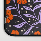 Floral Vine Tangerine Orange, Lavender Purple, Deep Purple, Modern Boho Home Decor Laptop Sleeve Gallery Image 3