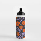 Floral Vine Tangerine Orange, Lavender Purple, Deep Purple, Modern Boho Home Decor Water Bottle Gallery Image 2