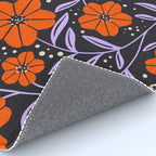 Floral Vine Tangerine Orange, Lavender Purple, Deep Purple, Modern Boho Home Decor Rug Gallery Image 4