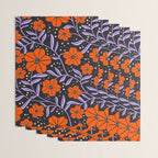 Floral Vine Tangerine Orange, Lavender Purple, Deep Purple, Modern Boho Home Decor Wrapping Paper Gallery Image 3