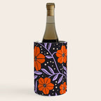 Floral Vine Tangerine Orange, Lavender Purple, Deep Purple, Modern Boho Home Decor Wine Chiller Gallery Image 1
