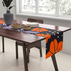 Floral Vine Tangerine Orange, Lavender Purple, Deep Purple, Modern Boho Home Decor Table Runner Gallery Image 2