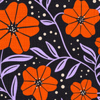 Floral Vine Tangerine Orange, Lavender Purple, Deep Purple, Modern Boho Home Decor Coffee Mug Gallery Image 2
