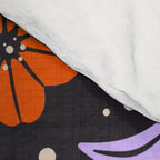 Floral Vine Tangerine Orange, Lavender Purple, Deep Purple, Modern Boho Home Decor Comforter Gallery Image 4