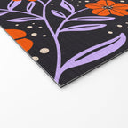 Floral Vine Tangerine Orange, Lavender Purple, Deep Purple, Modern Boho Home Decor Welcome Mat Gallery Image 2