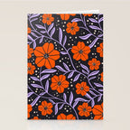 Floral Vine Tangerine Orange, Lavender Purple, Deep Purple, Modern Boho Home Decor Stationery Card Gallery Image 2
