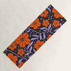 Floral Vine Tangerine Orange, Lavender Purple, Deep Purple, Modern Boho Home Decor Yoga Mat Gallery Image 1
