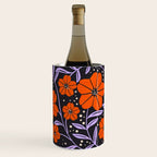 Floral Vine Tangerine Orange, Lavender Purple, Deep Purple, Modern Boho Home Decor Wine Chiller Gallery Image 2