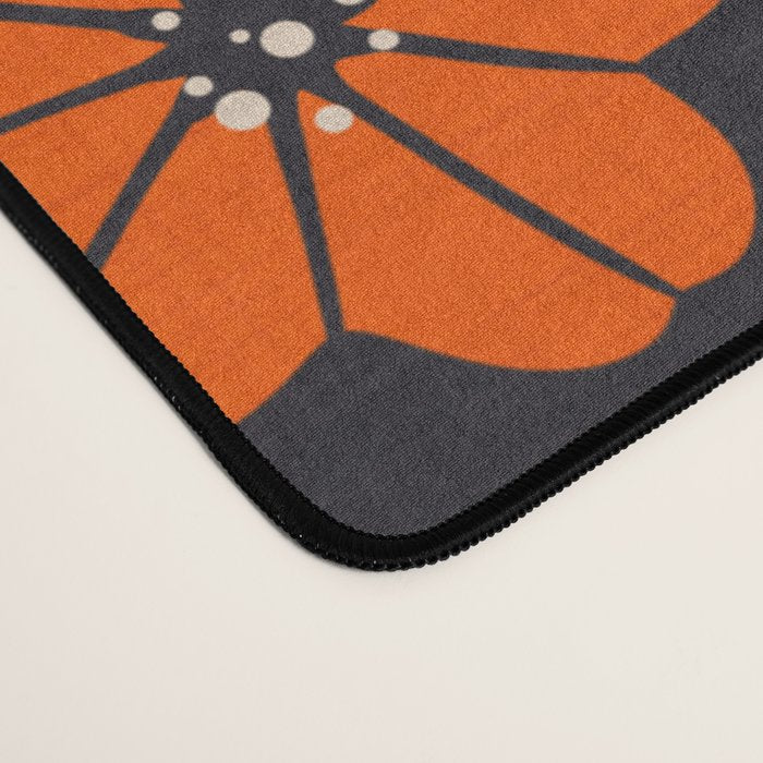 Floral Vine Tangerine Orange, Lavender Purple, Deep Purple, Modern Boho Home Decor Desk Mat Gallery Image 4