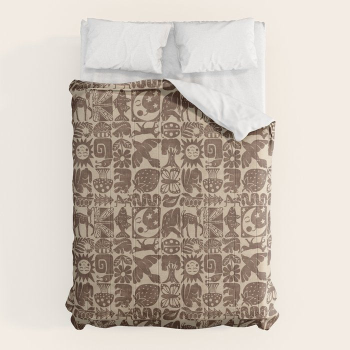 Nature Blocks - walnut brown Comforter Gallery Image 1