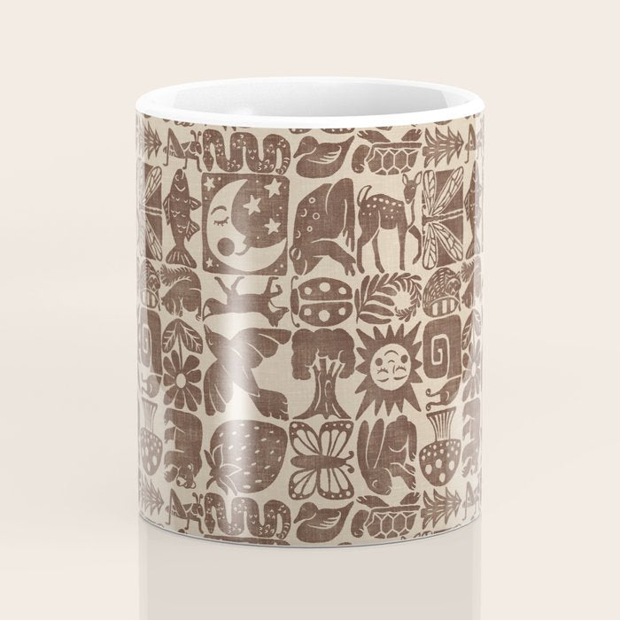 Nature Blocks - walnut brown Coffee Mug Gallery Image 4