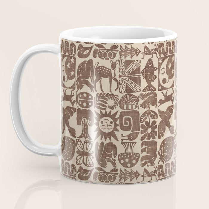 Nature Blocks - walnut brown Coffee Mug Gallery Image 3