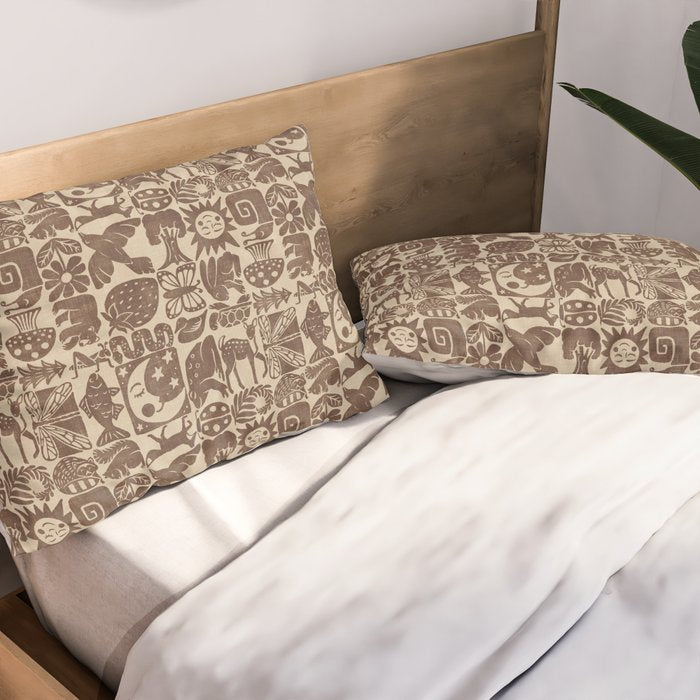Nature Blocks - walnut brown Pillow Sham Gallery Image 2