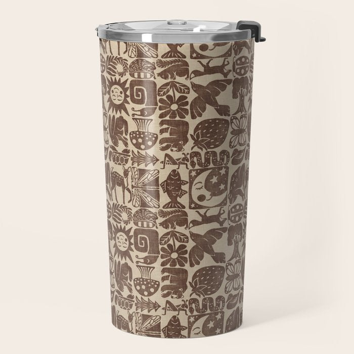 Nature Blocks - walnut brown Travel Mug Gallery Image 2