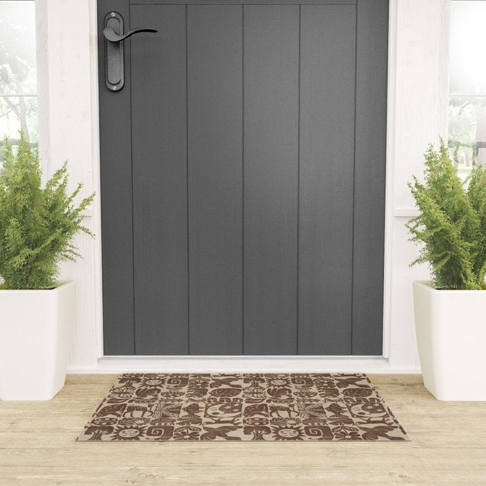 Nature Blocks - walnut brown Welcome Mat Gallery Image 3