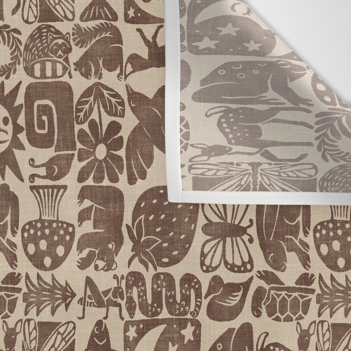 Nature Blocks - walnut brown Wall Tapestry Gallery Image 3