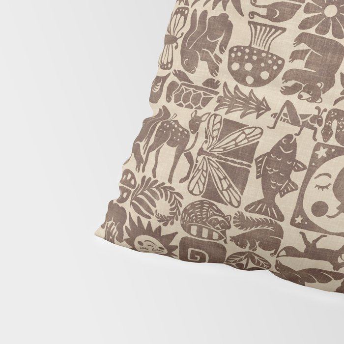 Nature Blocks - walnut brown Pillow Sham Gallery Image 4