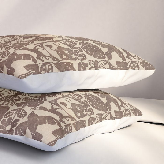 Nature Blocks - walnut brown Pillow Sham Gallery Image 3